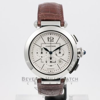 Cartier Pasha 42mm Chronograph Stainless Steel White Dial Watch Beverly Hills Watch Company Watches