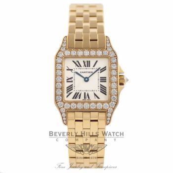 Cartier Santos Large Demoiselle Diamond Bezel 18K Yellow Gold Ladies Watch WF9002Y7 Beverly Hills Watch Company Watches